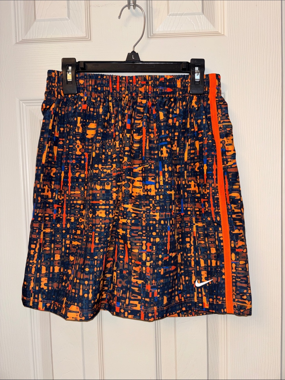 Nike Dri-FIT Navy and Orange Graphic Athletic Shorts